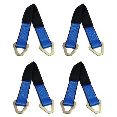 Mytee Products 36in HD Axle Straps Car Hauler Tow Truck Wrecker Wheel Tie Down Strap, 4PK AS36x4