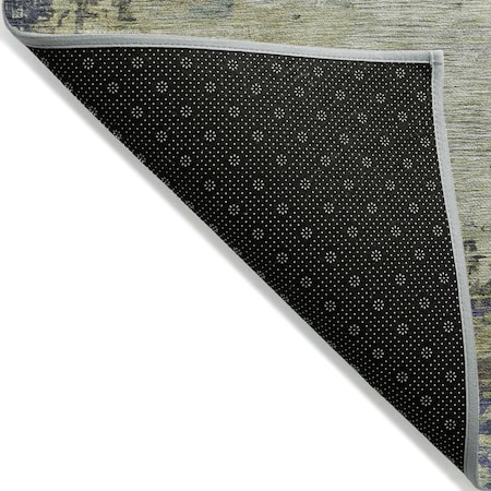 Homeroots 9' X 12' Purple Olive Green And Taupe Abstract Washable Indoor Outdoor Area Rug 630745