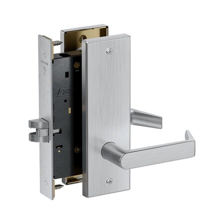 Schlage Grade 1 Passage Latch Mortise Lock, Non-Keyed, Rhodes Lever, N Escutcheon, Satin Chrome Finish PM010 RHON 626