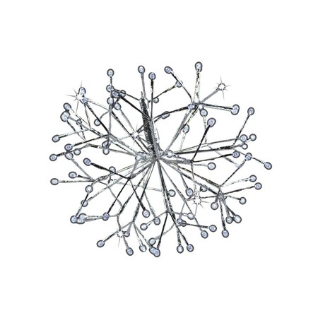 Holiday Bright Lights Shimmering Sphere, Silver, 5 mm Bulb LED-12SHS-SPWTW