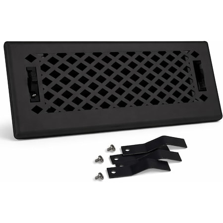 Sierra Grates 4 in. H X 14 in. W Powder Coat Steel, Textured Black Floor Register LAT414-BLK