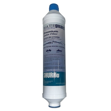 Pentair Shurflo City Water Entry In-Line Filter w/Garden Hose Ends RV-210GH-A