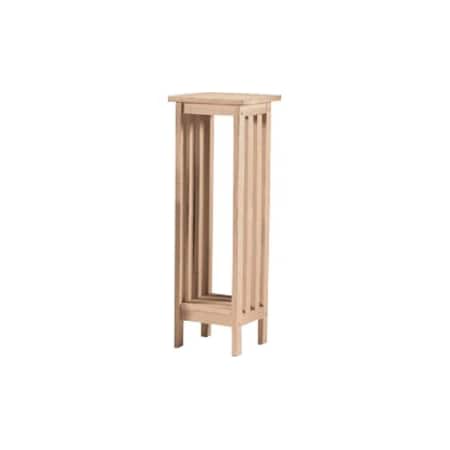 International Concepts Rectangle 36 in Mission Plant Stand, 12 W, 12 L, 36 in H, Wood, Unfinished 3069