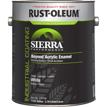 Rust-Oleum Interior/Exterior Paint, Glossy, Water Base, White, 1 gal 238748