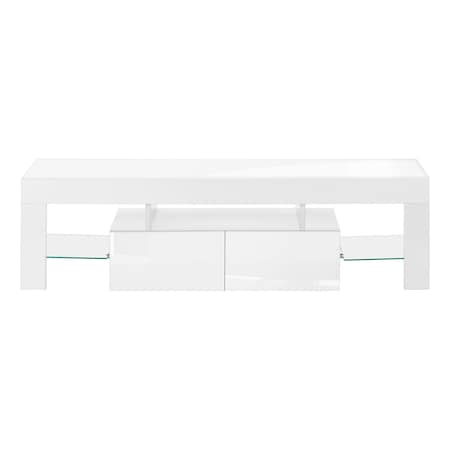 Homeroots 63in White Cabinet Enclosed Storage TV Stand 490385