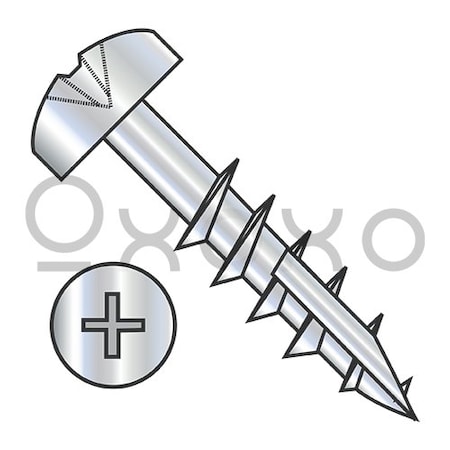 Oxoxo 8-11X1 1/4 Phillips Pan Deep Thread Wood Screw Type 17 2/3 Thread Zinc Bake, 3000PK 523709