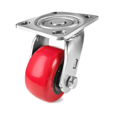 Hyw Products Heavy Duty Caster 4in x 2in Polyurethane on Plastic Wheel Stainless Steel - Swivel 40-40S-A1-PU(STS)
