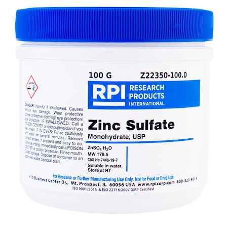 Rpi Zinc Sulfate Monohydrate, USP 100 Grams Z22350-100.0