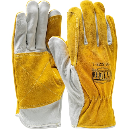 Ironcat Premium Grade Top Grain Cowhide Leather Drivers Glove w/Split Cowhide Back and Reinforced Dbl Palm 41548