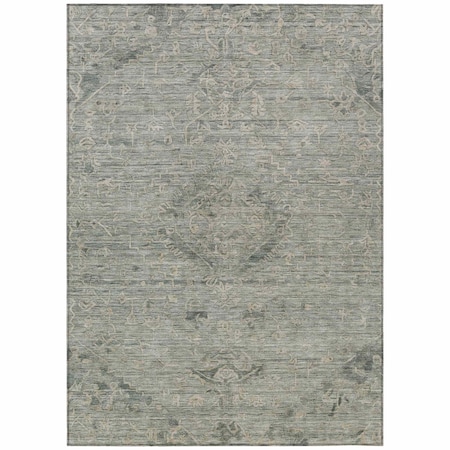 Homeroots 3' X 5' Sage And Beige Floral Washable Indoor Outdoor Area Rug 604246