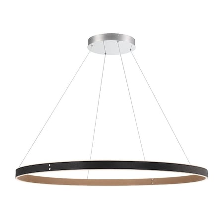 Eurofase Verdura Modern Integrated LED Indoor Chandelier, 1-Light, Round, Dimmable, Black/Brown 43898-015