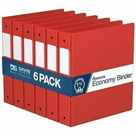 Davis Group Premium Economy, Round Ring, Binder, (Red, 1.5"), PK6 2312-03-06