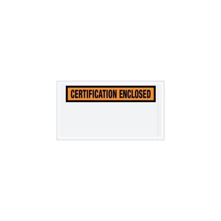 Bubblefast 5 1/2 x 10'' Orange ''Certification Enclosed'' Envelopes, 1000PK BFPL439