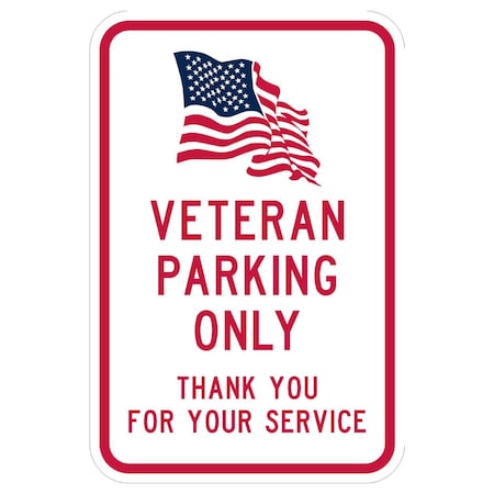 Sign Solutions Usa Parking Sign, 12 in W, Aluminum Sign, White DCS12HWT1218CUS00207
