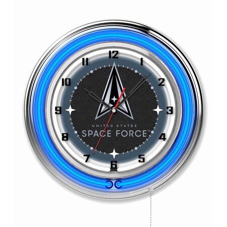 Holland Bar Stool Co United States Space Force 19in Double Neon Wall Clock Clk
