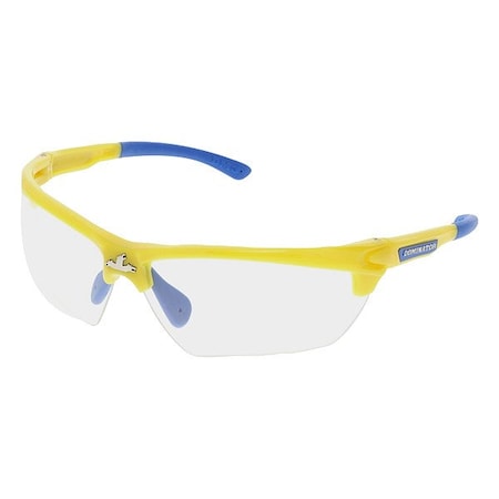 Mcr Safety Dominator (DM3), Safety Glasses, MAX6 Anti-Fog, Polycarbonate Lens, Yellow Frame, Half Frame, 1 PR DM1340PF