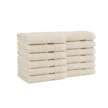 Arkwright Home Host & Home Washcloth 13x13 Ivory - Pack of 12, 12PK P-HH-WC-1313-IV