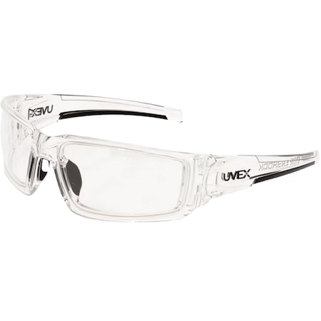 Uvex Full Frame Safety Glasses with Clear Ice Frame, Clear Lens with Hydroshield Anti-Fog Coating S2970HS