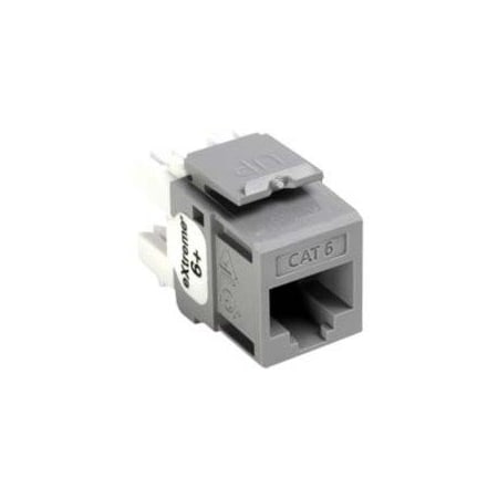 Leviton 1-Port Mod Jack 110 8W8P Utp, T568A/B Cat6 Quickport, Extreme 6+ Gray 61110-RG6