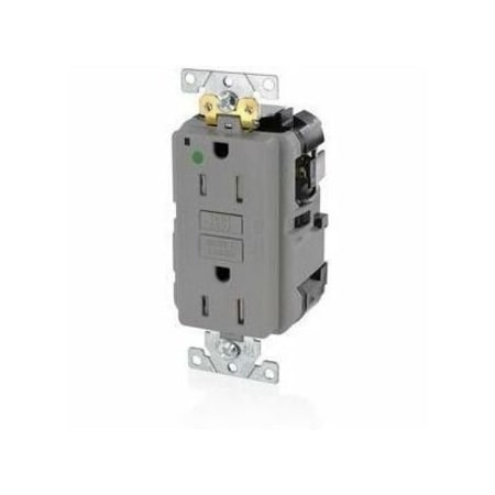 Leviton Lev-Lok GFCI 15A TR HG/PI Gray MGFT1-HGG