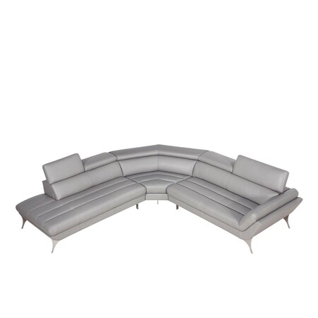 Homeroots 30" Grey Leather Foam And Steel Couch 282867