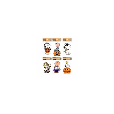 Product Works Peanuts Halloween Two-Sided Window Clings, 6 x 10 In. 49318