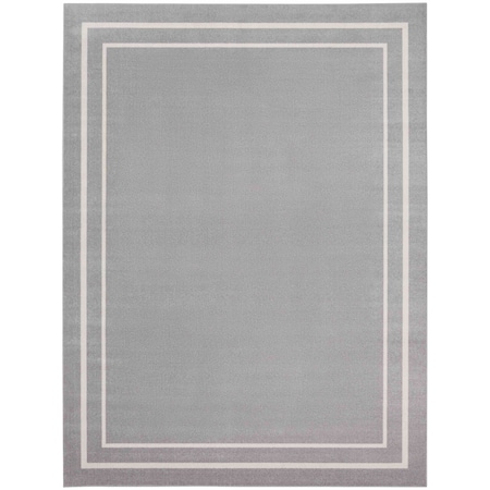 Homeroots 8' X 10' Gray And Ivory Indoor Outdoor Area Rug 545526