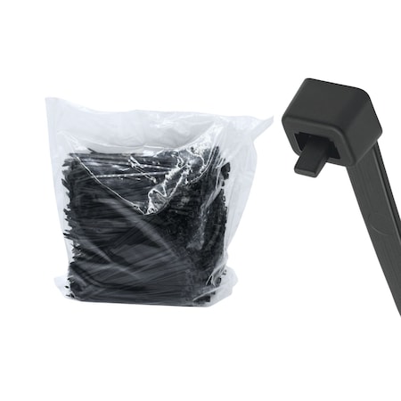 Cable Ties Unlimited Pawl Releasable Cable Tie, 8 in L, 50 lb Strength, 2.2 in Max Bundle Dia, Nylon, UV-Res, Blk, 1000PK RT8-50-0M-.19
