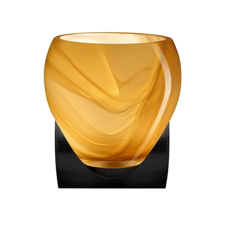 Besa Lighting Besa, Bolla Mini Sconce, Honey, Black Finish, 1x60W E26 base 1WZ-4122HN-BK