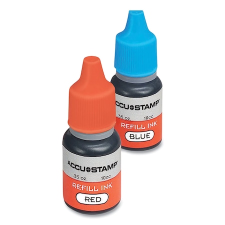 Cosco ACCU-STAMP Refill Ink, 0.35 oz, Blue/Red 032958