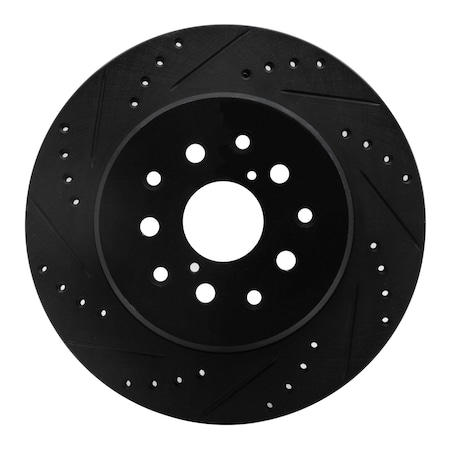 Dynamic Friction Co DFC Brake Rotor - Drilled and Slotted - Black 633-76064L
