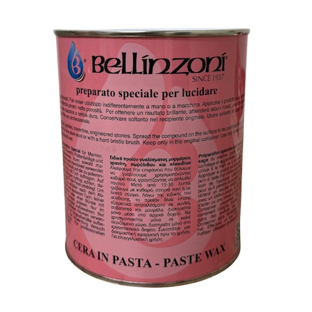 Bellinzoni Special Preparation Paste Wax - 750 ml. For use on Marble, Granite, or Stone Agglomerates. BCPPW750