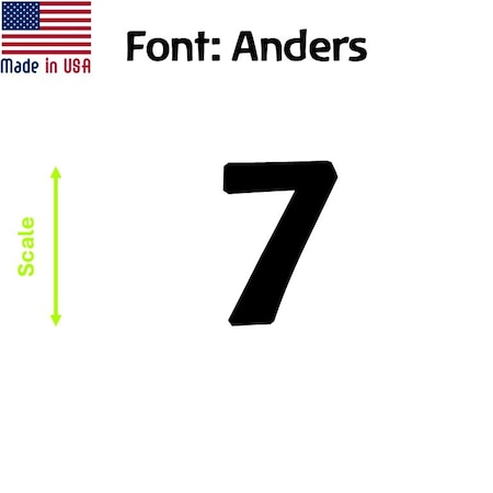 Aacc Self-Adhesive Vinyl Number: 7, Size: 35 cm. Color: Black Font: Anders, 12PK AACC-Anders-N7-Black-M35x12