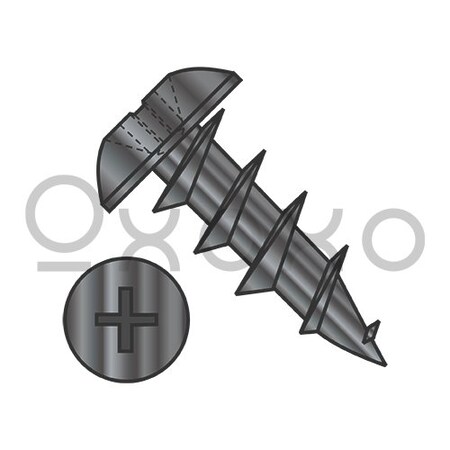 Oxoxo 8-11X7/16 Phillips #6 Truss Head Deep Thread Wood Screw Full Thread Black Oxide, 10000PK 569314