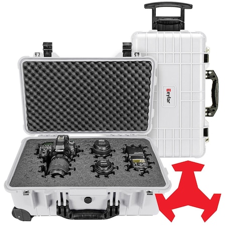 Eylar 22in Carry-On Roller Hard Case With Ragar Reconfigurable & Reusable Crosslinked Foam Insert SA00034-WHI-RG-XP