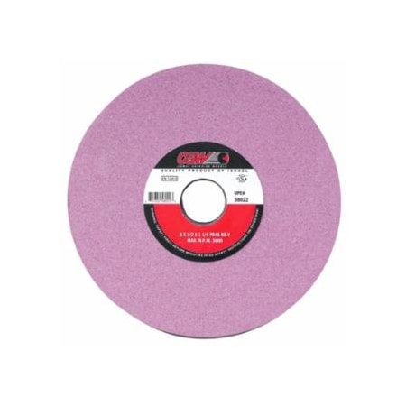 Cgw Abrasives Pink Surface Grinding Wheels, 8 X 1/2, 1 1/4 in Arbor, 46, H 421-58019