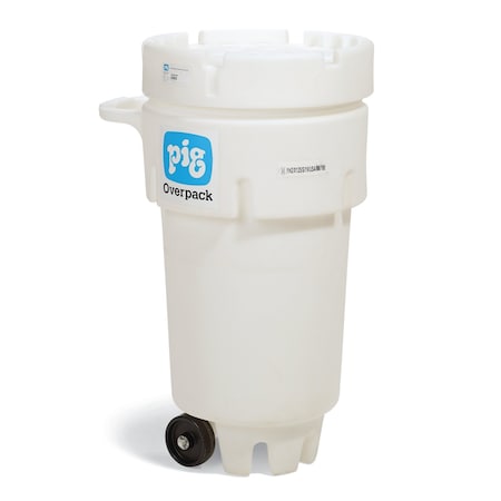 Pig PIG Wheeled Overpack Salvage Drum White ext. dia. 23" x 45.4" H PAK489-WH