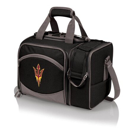 Picnic Time Family Of Brands NCAA Arizona State Sun Devils Malibu Cooler Picnic BasketBlack with Gray Accents 508-23-175-024-0