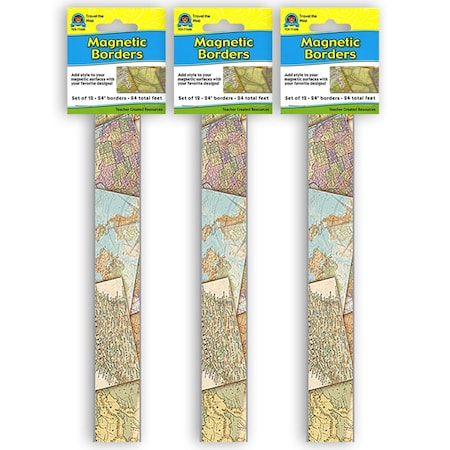 Teacher Created Resources Travel the Map Magnetic Border, 24 Feet Per Pack, 3PK TCR77486