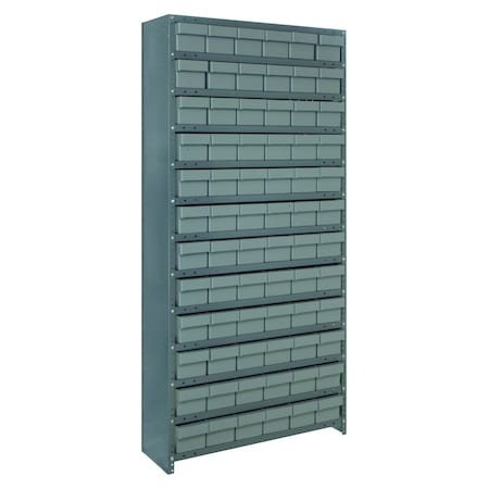 Quantum Storage Systems 13 SHELF CLOSED UNIT W/60 BINS CL1875-626GY