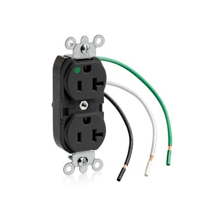 Leviton Heavy Duty Hospital Grade Duplex Receptacle, 20 Amp, 125 Volt 8300-LE