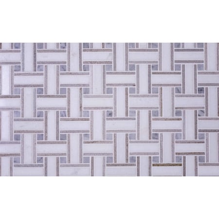 Apollo Tile Desert White Basket Weave 4.13 sq.ft 10.9 in. x10.9 in. Marble Mosaic Tile, 5PK APLSAH99B37EC90