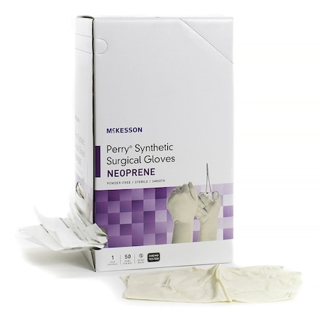 Mckesson Perry Polychloroprene Surgical Glove, Size 6.5, Cream, Sterile 20-2665N