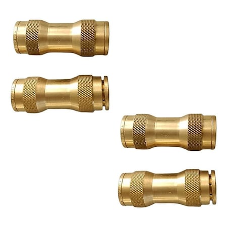 Mytee Products 4Pcs DOT Union Connector Brass Push-to-Connect Air Brake Fittings 5/8in Tube OD, 2PK MP-ABF-UNION58x2