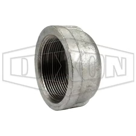 Dixon Pipe Cap, 2 in Nominal, FNPT End Style, 150 lb, Iron, Galvanized MICAP200G