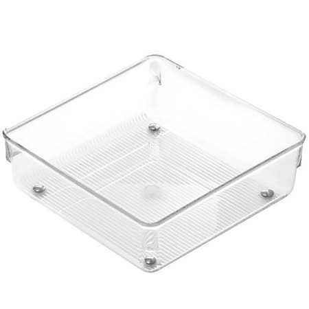 Idesign LINUS Drawer Organizer, Plastic, Clear, 6 in OAL, 2 in OAH, 6 in OAW 52630