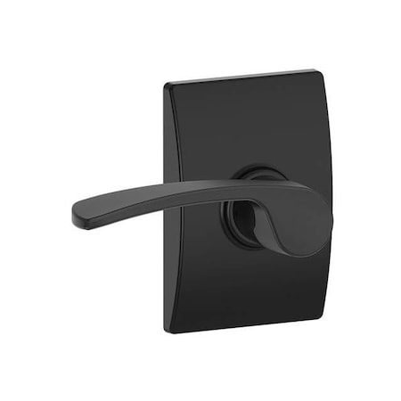 Schlage Residential Merano Lever Century Rose Passage Lock with 16080 Latch and 10027 Strike Matte Black Finish F10MER622CEN
