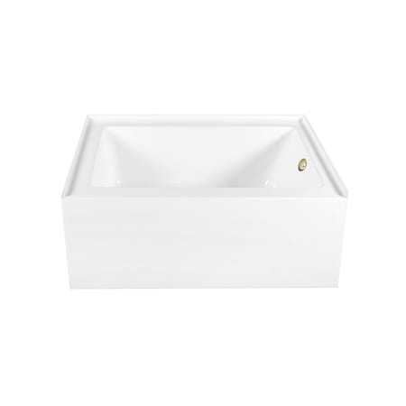 Kingston Brass 60-Inch Acrylic Rectangular 3-Wall Alcove Tub Combo w/ Waste and Overflow Drain, Right Hand Drain CVTAP603222R7