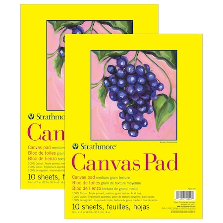 Strathmore 300 Series Canvas Pad, Tape Binding, 10 Sheet, 9x12 inch, 2PK P315-09