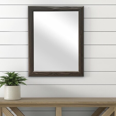 Homeroots 20" Black Solid Wood Accent Mirror 569929